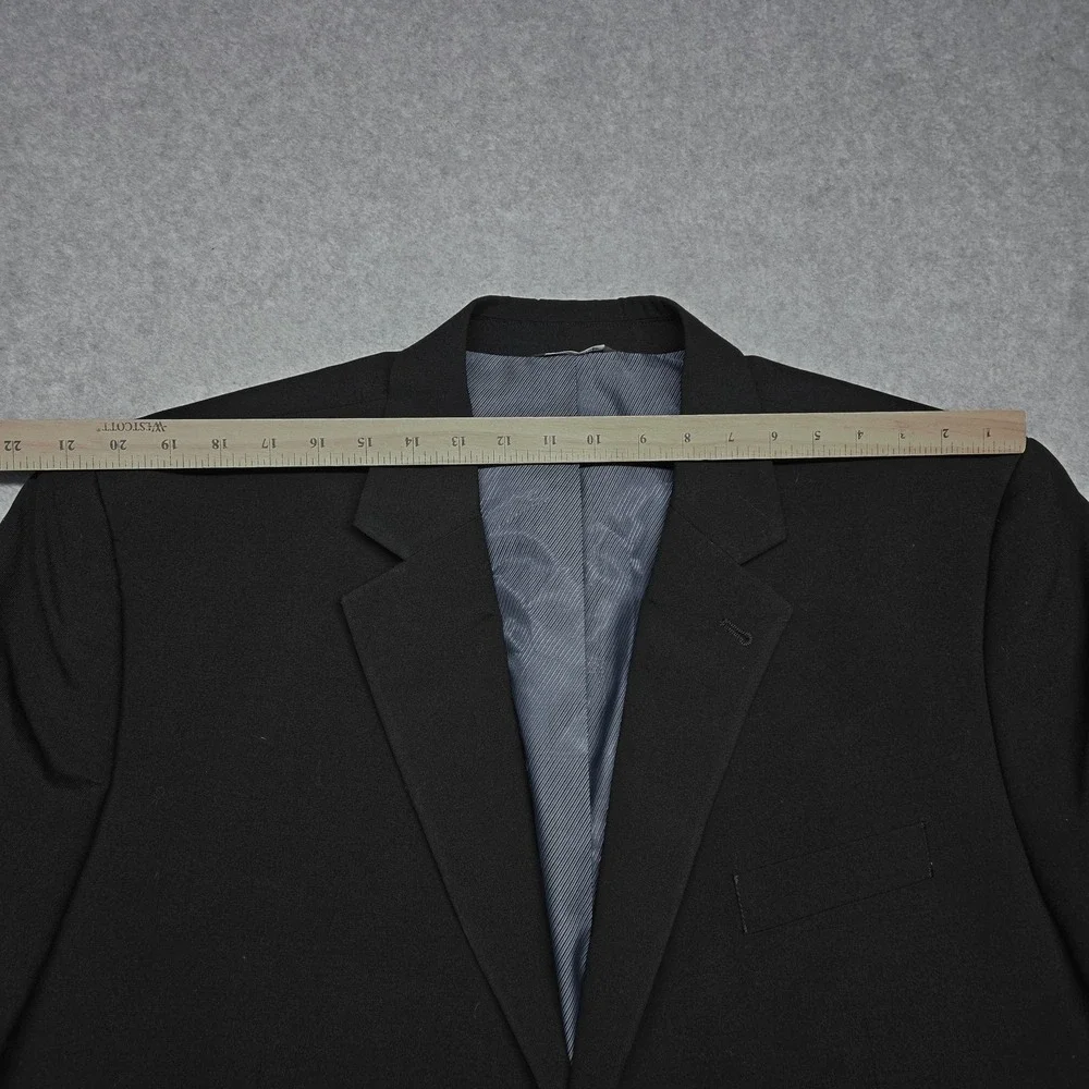 Oak Hill Blazer Mens 52 Black Wool Stretch Two Button Big Tall Suit Jacket